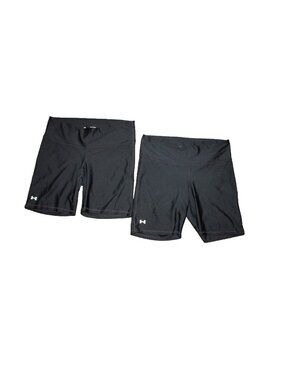 Under Armour HeatGear Bike Shorts Womens XL Compression Shorts Black Lot of 2